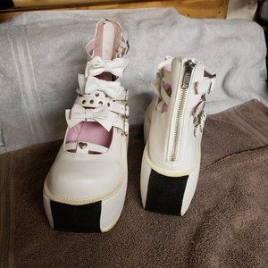 White & black Demonia Violet Maryjanes